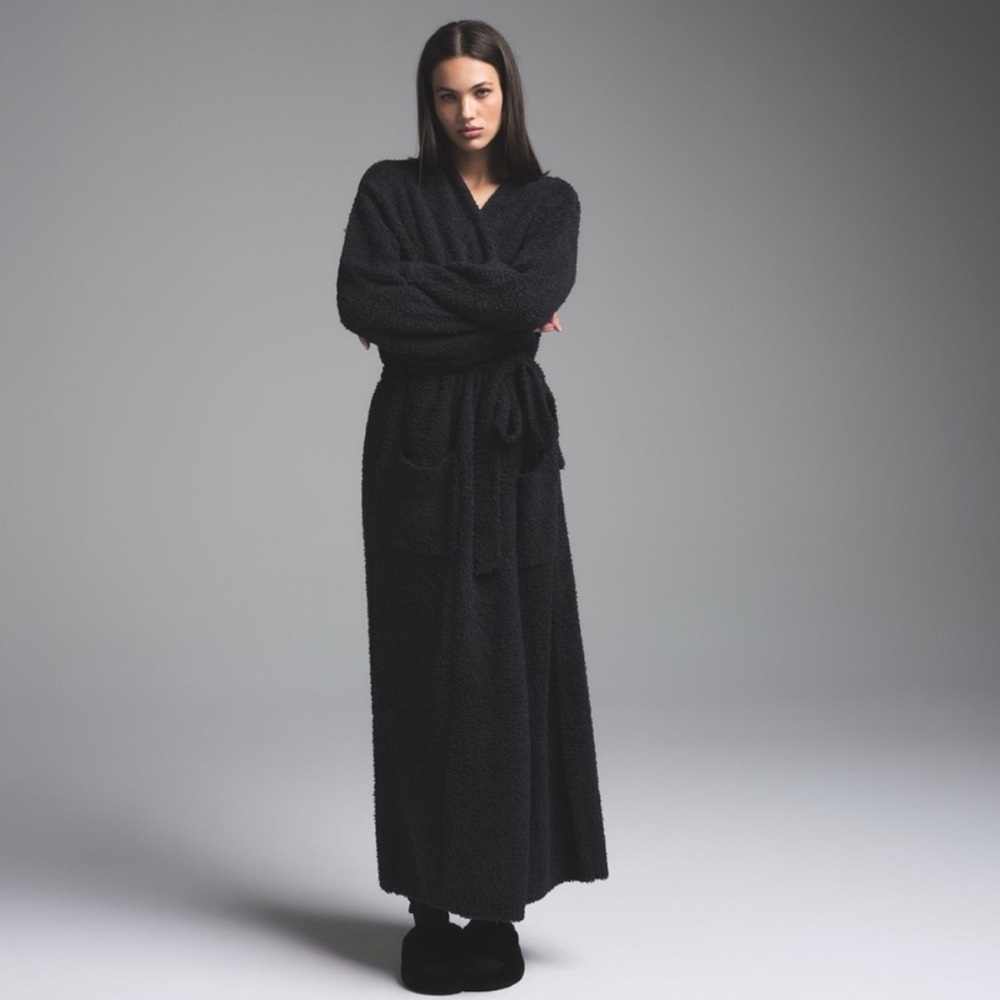 SKIMS Cozy Robe Onyx  (XXS/XS)